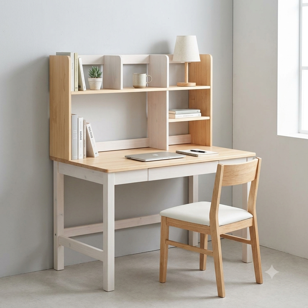 Nordic Study Desk with Shelf